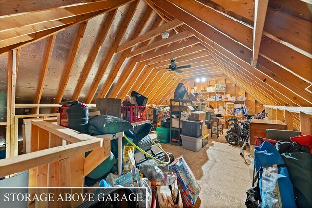 view of unfinished attic