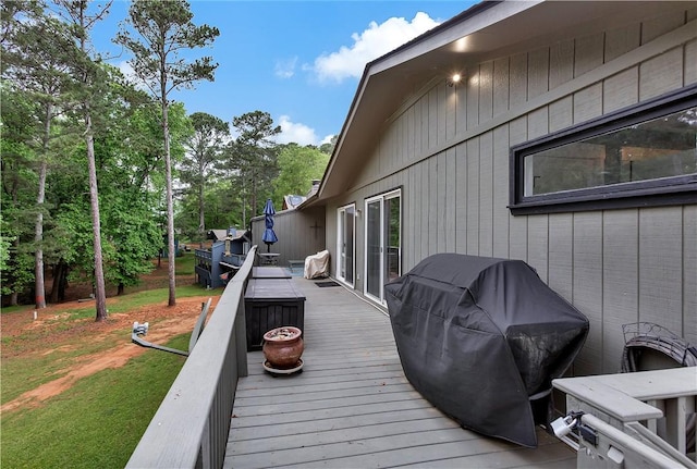 15C Hartwell Villas, Anderson, SC 29626 - wooden terrace with a yard and grilling area