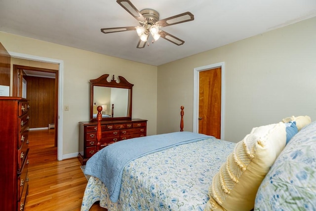 102 Norman St, Liberty, SC 29657 - bedroom with light wood-type flooring, baseboards, and ceiling fan