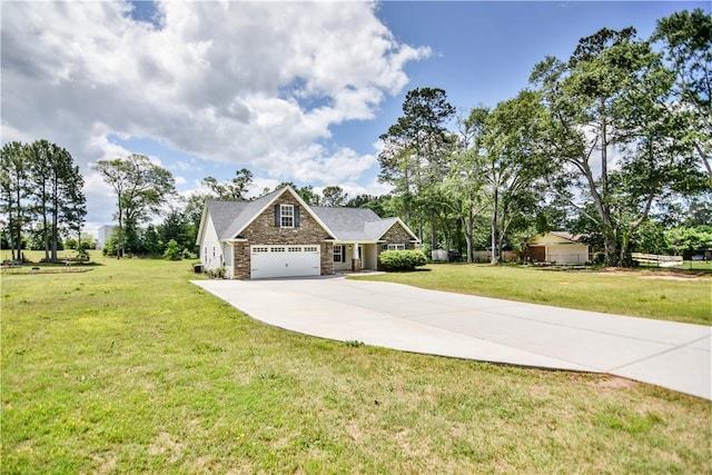 103 Mar Mac Rd, Anderson, SC 29626 - craftsman inspired home with stone siding, concrete driveway, a front yard, and a garage