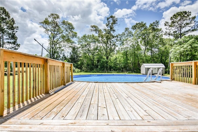 103 Mar Mac Rd, Anderson, SC 29626 - wooden deck with an outbuilding and an outdoor pool