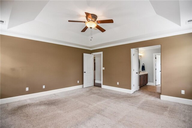 103 Mar Mac Rd, Anderson, SC 29626 - empty room featuring a ceiling fan, a raised ceiling, and light colored carpet