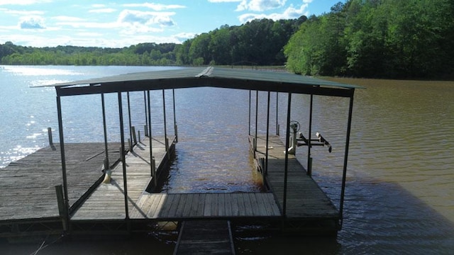 90 Eagle Claw Ct, Martin, GA 30557 - dock featuring a water view and a wooded view