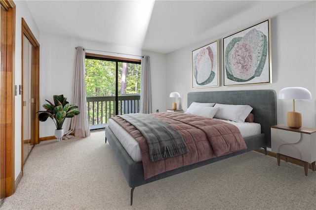 110 Safe Harbor Cir, Salem, SC 29676 - bedroom with access to exterior, light colored carpet, and baseboards