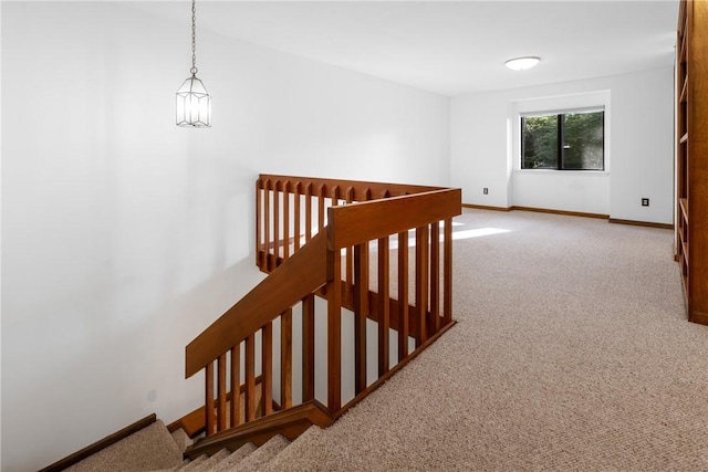 110 Safe Harbor Cir, Salem, SC 29676 - corridor with an upstairs landing, carpet floors, and baseboards