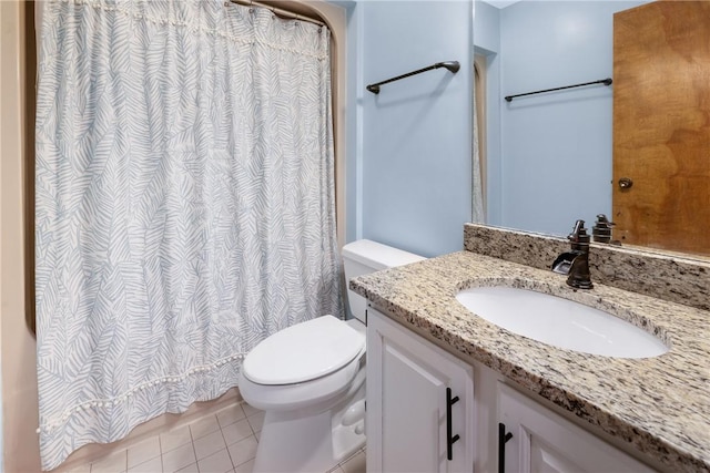 110 Safe Harbor Cir, Salem, SC 29676 - full bath featuring toilet, tile patterned flooring, vanity, and a shower with curtain
