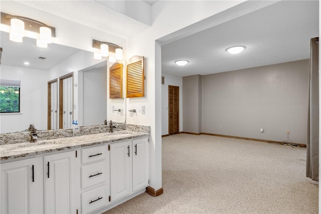 110 Safe Harbor Cir, Salem, SC 29676 - bathroom with carpet, baseboards, and double vanity