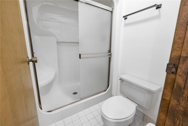 110 Safe Harbor Cir, Salem, SC 29676 - bathroom with tile patterned floors, a stall shower, and toilet