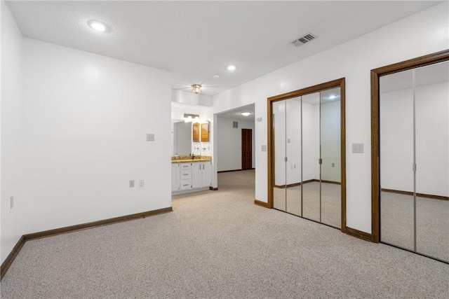 110 Safe Harbor Cir, Salem, SC 29676 - unfurnished bedroom with two closets, light carpet, baseboards, and recessed lighting