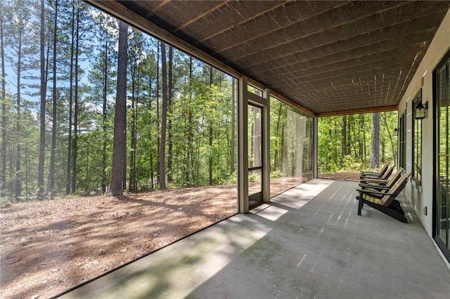 113 Settlement Village Dr, Sunset, SC 29685 - unfurnished sunroom with a forest view