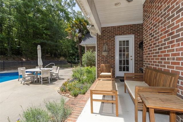 view of patio / terrace with fence and outdoor dining area