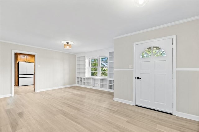 1102 Garrison Rd, Anderson, SC 29625 - foyer entrance with ornamental molding, light wood-type flooring, plenty of natural light, baseboards, and a decorative wall