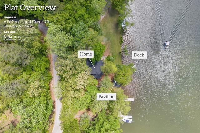 619 Crossland Creek Ct, Tamassee, SC 29686 - aerial view of a nearby body of water
