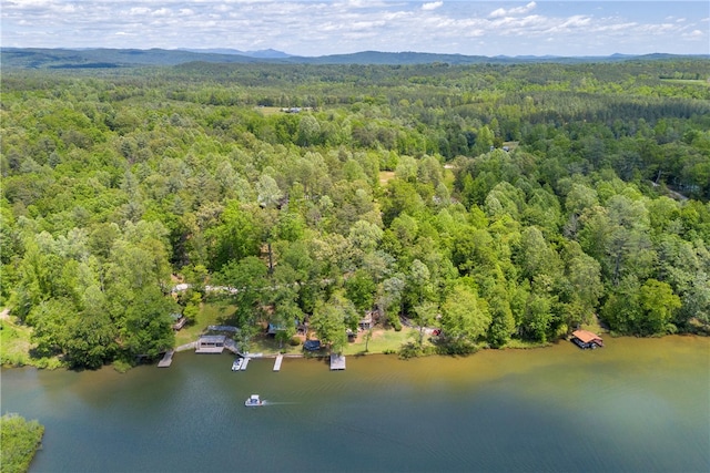 619 Crossland Creek Ct, Tamassee, SC 29686 - bird's eye view of a heavily wooded area and a water and mountain view