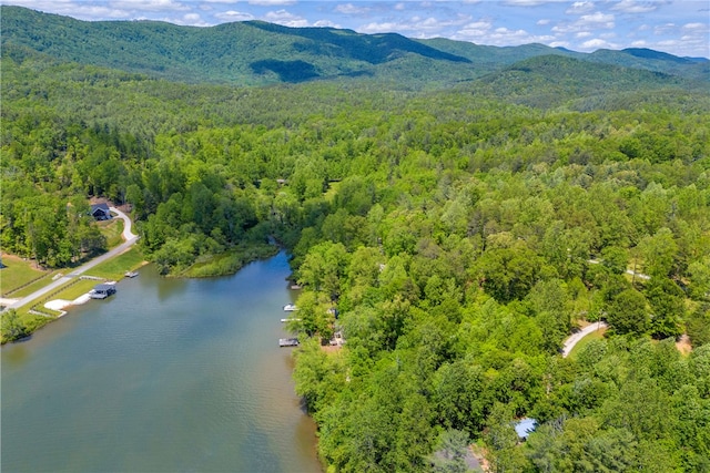 621 Crossland Creek Ct, Tamassee, SC 29686 - aerial view of a heavily wooded area and a water and mountain view