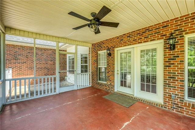 view of patio / terrace featuring a ceiling fan