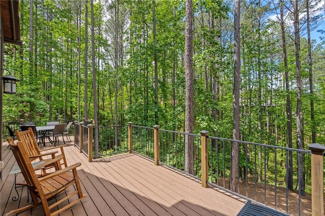 109 Laurel Pond Way, Sunset, SC 29685 - wooden terrace featuring outdoor dining area