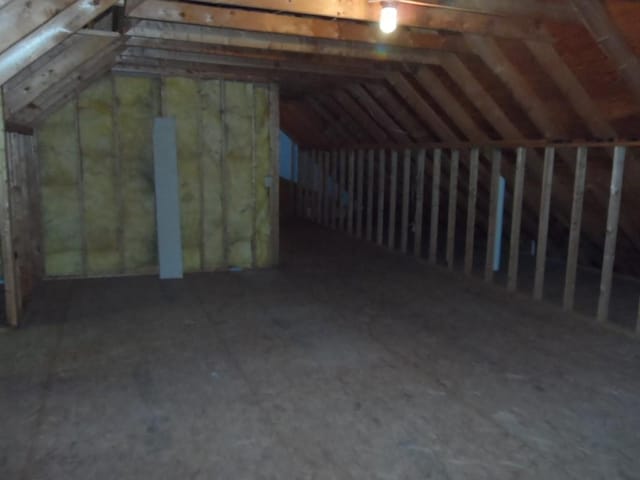view of unfinished attic