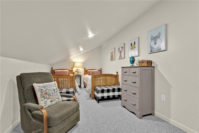 451 Cedar Creek Rd, Sunset, SC 29685 - bedroom with carpet, vaulted ceiling, and baseboards