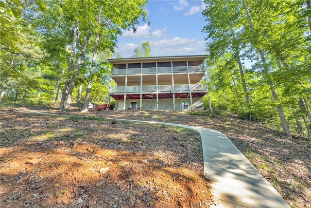451 Cedar Creek Rd, Sunset, SC 29685 - back of property featuring a sunroom