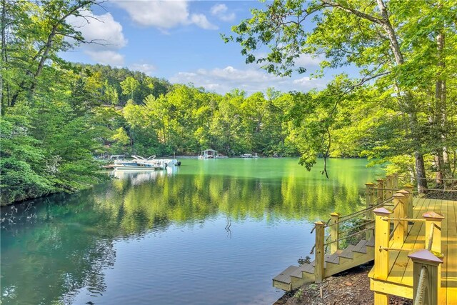 451 Cedar Creek Rd, Sunset, SC 29685 - dock with a water view and a view of trees