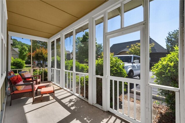 view of sunroom