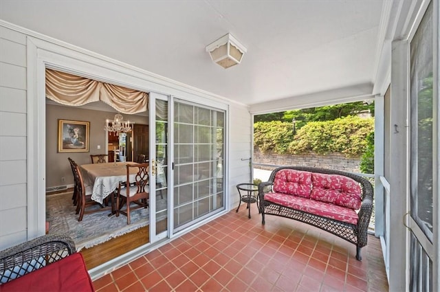 224 Sheffield Rd, Greer, SC 29651 - sunroom / solarium featuring a chandelier
