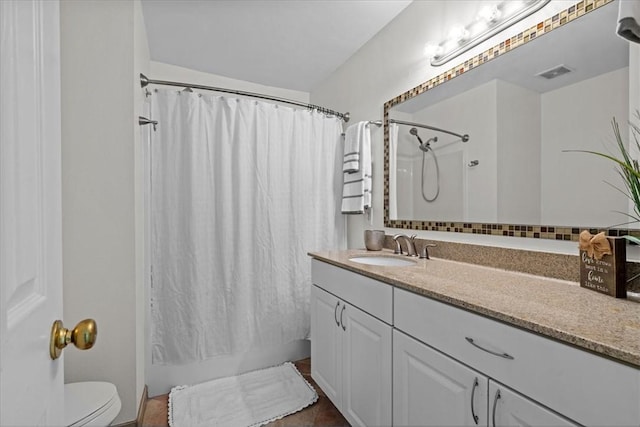 105 Tripmont Ct, Simpsonville, SC 29680 - full bathroom with vanity, toilet, shower / bath combo, and tile patterned flooring