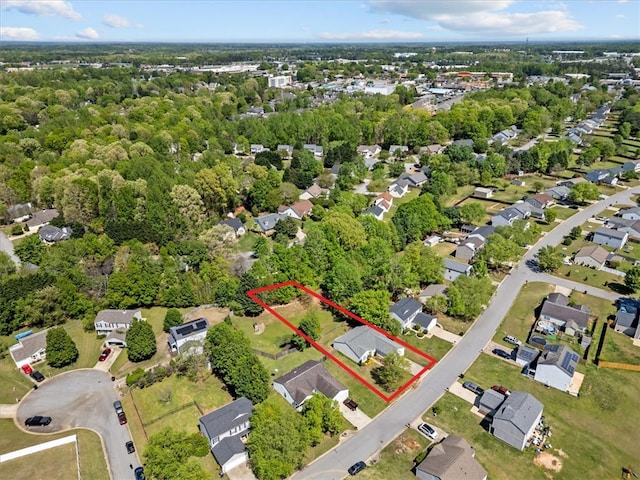 105 Tripmont Ct, Simpsonville, SC 29680 - aerial overview of property's location with property parcel outlined and nearby suburban area
