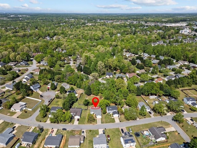 105 Tripmont Ct, Simpsonville, SC 29680 - aerial view of property and surrounding area with nearby suburban area