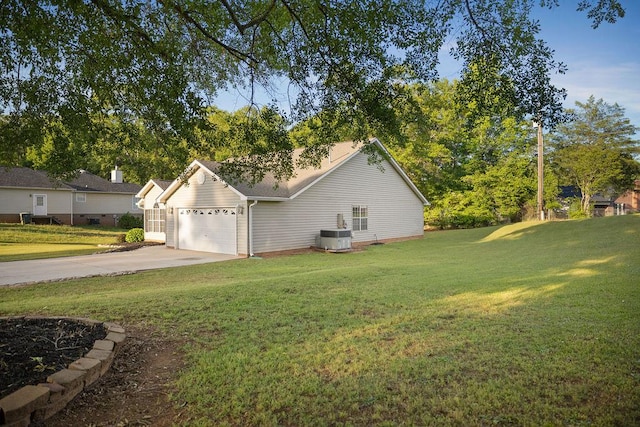 111 Coachman Ct, Anderson, SC 29625 - view of property exterior featuring an attached garage, concrete driveway, a yard, and cooling unit