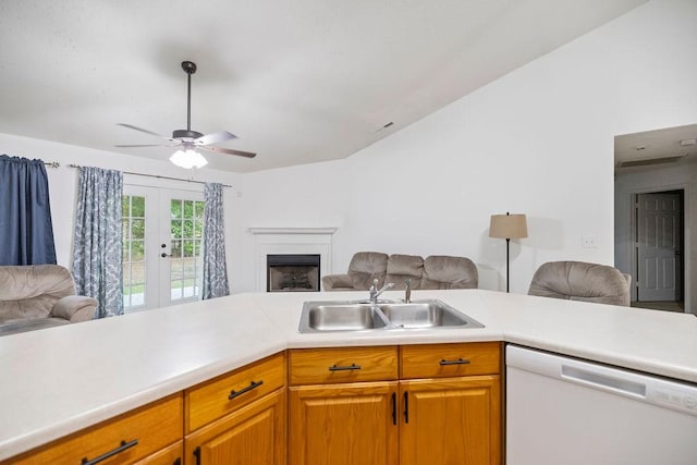 111 Coachman Ct, Anderson, SC 29625 - kitchen with dishwasher, open floor plan, a sink, and light countertops