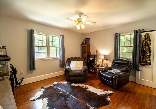 100 Berkeley Ct, Clemson, SC 29631 - living area featuring wood finished floors, a ceiling fan, and baseboards