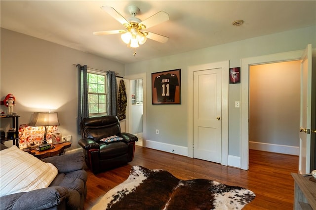 100 Berkeley Ct, Clemson, SC 29631 - living area with wood finished floors, a ceiling fan, and baseboards