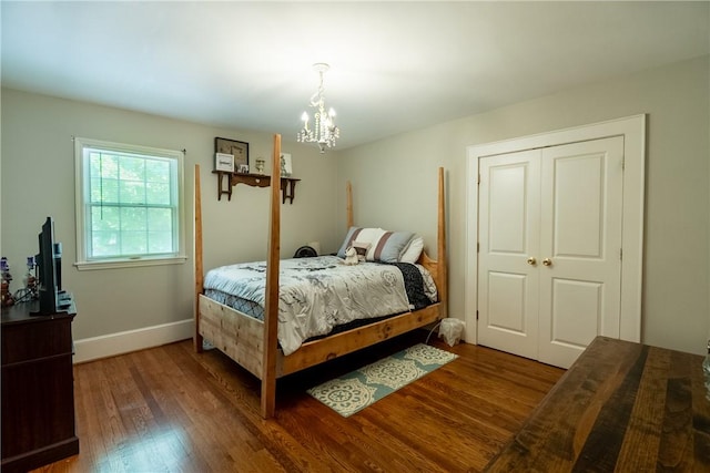 100 Berkeley Ct, Clemson, SC 29631 - bedroom with wood finished floors, a chandelier, and baseboards