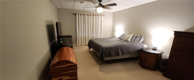 100 Berkeley Ct, Clemson, SC 29631 - bedroom featuring light carpet, a paneled ceiling, and ceiling fan