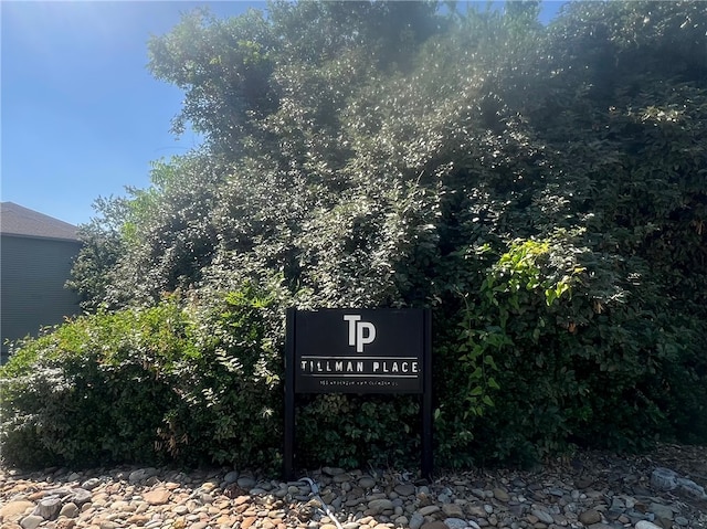 view of community sign