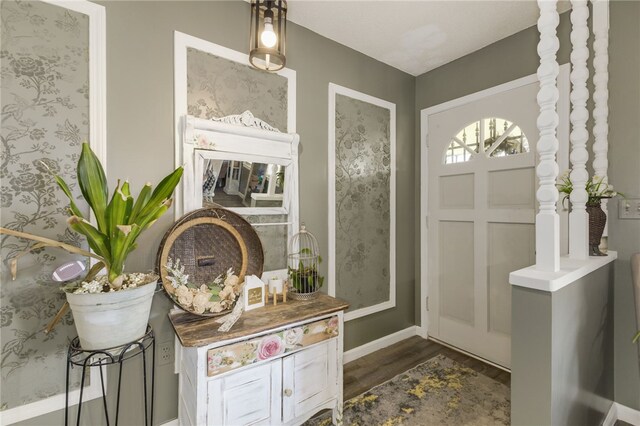 203 Greenmeadow Cir, Anderson, SC 29626 - entryway with dark wood-style floors and baseboards