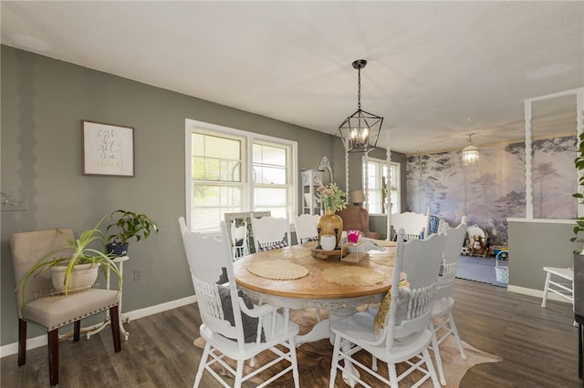 203 Greenmeadow Cir, Anderson, SC 29626 - dining area with wood finished floors, baseboards, and a chandelier