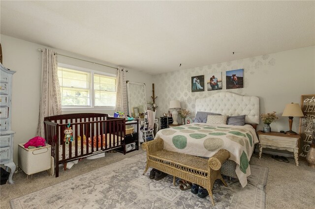 203 Greenmeadow Cir, Anderson, SC 29626 - carpeted bedroom with wallpapered walls