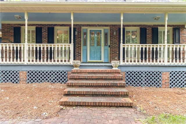 503 Columbine Ct, Easley, SC 29642 - property entrance featuring a porch and brick siding
