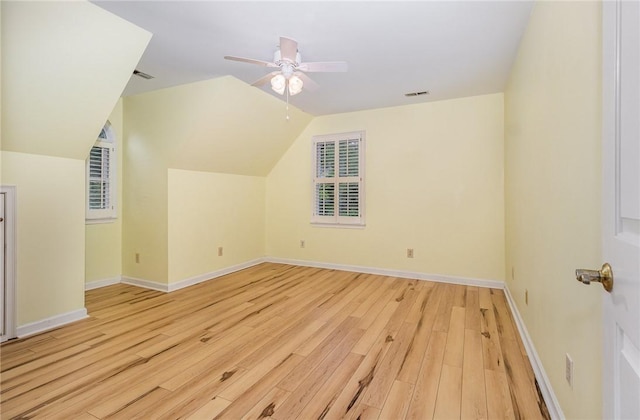503 Columbine Ct, Easley, SC 29642 - additional living space featuring wood finished floors, a ceiling fan, baseboards, and lofted ceiling