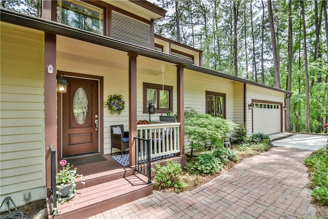 32 Par Harbor Way, Salem, SC 29676 - view of exterior entry featuring covered porch, a garage, and concrete driveway