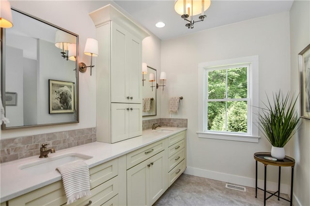224 Edgewood Dr, Seneca, SC 29678 - full bathroom with backsplash and double vanity