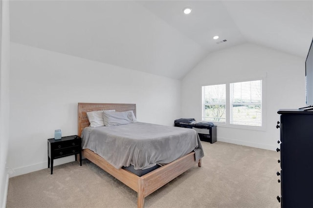 109 Founders Blvd, Central, SC 29630 - bedroom featuring vaulted ceiling, light carpet, baseboards, and recessed lighting