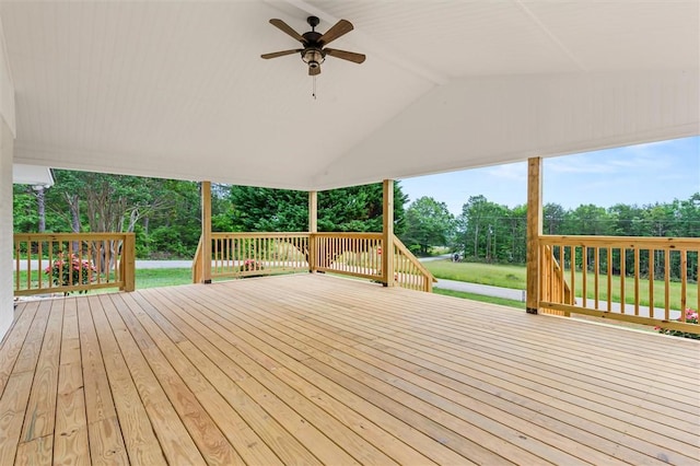 101 Fairview Dr, Greenville, SC 29609 - deck with a ceiling fan and view of scattered trees