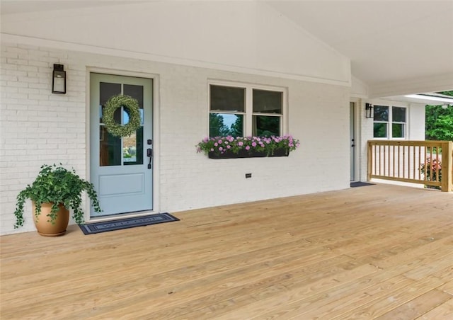 101 Fairview Dr, Greenville, SC 29609 - property entrance featuring brick siding and a deck