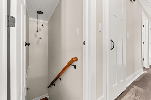 101 Fairview Dr, Greenville, SC 29609 - hallway with baseboards and an upstairs landing