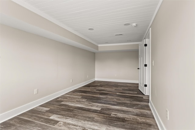 101 Fairview Dr, Greenville, SC 29609 - spare room with dark wood-style floors, baseboards, wood ceiling, and a smoke detector