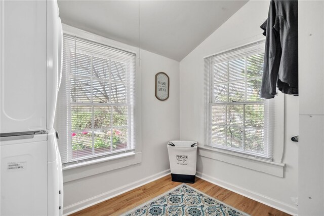 60 N Humphrey St, Inman, SC 29349 - living area with plenty of natural light, vaulted ceiling, wood finished floors, and baseboards